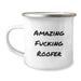 Funny Roofer Gifts for Men - 'Amazing F--king Roofer' Stainless Steel Camping Mug for Graduation Unique Gifts from Friends - Image 1
