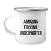 Gifts from Friends, Funny Underwriter Quotes, 12 oz Stainless Steel Camping Mug for Graduation Unique Gifts - Image 1