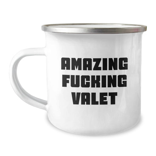 Funny Valet Gifts from Men, Camping Mug for Valet, Amazing 'F--king Valet' Quote, Unique Graduation Gifts for Valets, Funny Valet Mugs - Image 1