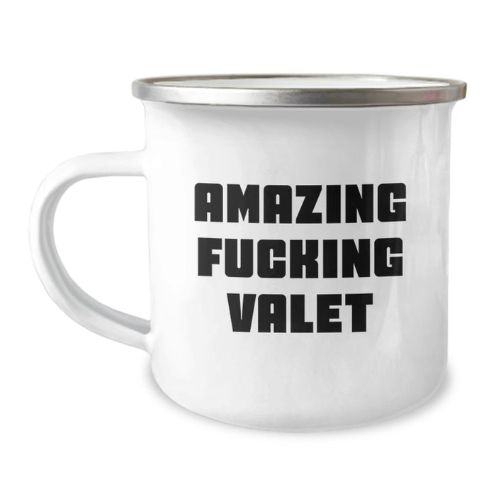 Funny Valet Gifts from Men, Camping Mug for Valet, Amazing 'F--king Valet' Quote, Unique Graduation Gifts for Valets, Funny Valet Mugs - Image 1