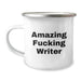 Funny Writer Gifts for Men, Amazing Writer Camping Mug, Perfect Unique Graduation Gifts from Friends to Writer - Image 1