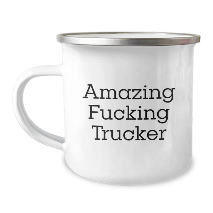 Funny Trucker Gifts from Friends and Family for Him - Amazing Trucker Camping Mug, Perfect for Graduation - Image 1