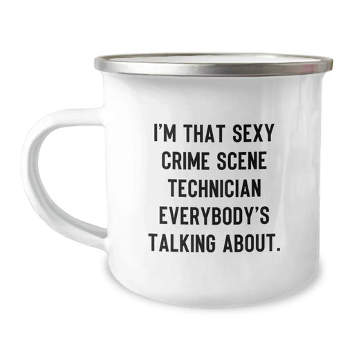 Crime Scene Technician Funny Gifts from Men, Gifts for Crime Scene Technician, Enamel Camping Mug - Birthday Unique Gifts - Image 1