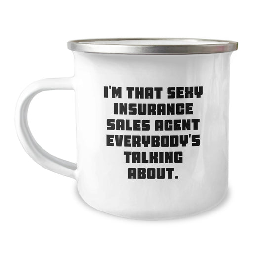 Funny Insurance Sales Agent Gifts from Friends, Unique Graduation Unique Gifts for Insurance Sales Agent, 12 oz Stainless Steel Camping Mug - Image 1