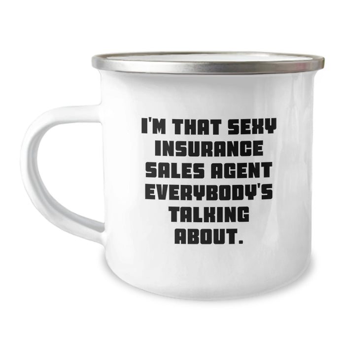 Funny Insurance Sales Agent Gifts from Friends, Unique Graduation Unique Gifts for Insurance Sales Agent, 12 oz Stainless Steel Camping Mug - Image 1