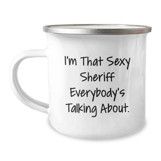 Funny Sheriff Camping Mug Gifts from Friends for Sheriff Men Graduation Unique Gifts - Image 1