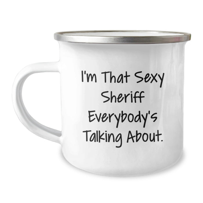 Funny Sheriff Camping Mug Gifts from Friends for Sheriff Men Graduation Unique Gifts - Image 1