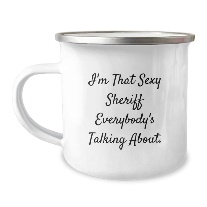 Funny Sheriff Gifts for Men, Cute Sheriff Camping Mug, Inspirational Sheriff Graduation Unique Gifts from Friends for Sheriff - Image 1