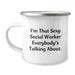 Funny Social Worker Gifts from Family, Christmas Unique Gifts for Social Workers, I'm That Sexy Social Worker Everybody's Talking About Camping Mug - Image 1