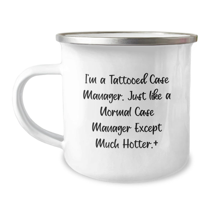 Funny Case Manager Gifts for Men, I'm A Tattooed Case Manager, Graduation Unique Mugs for Case Managers, Camping Mug for Case Managers, Gifts from Family, Friends, Coworkers - Image 1