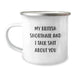 Funny British Shorthair Cat Gifts from Friends for Graduation Unique Gifts - My British Shorthair And I Talk Shit About You, British Shorthair Cat Camping Mug, British Shorthair Cat Enthusiasts - Image 1