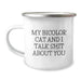 Bicolor Cat Funny Camping Mug Gifts from Friends to Family for Birthday - Image 1