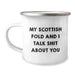 Funny Scottish Fold Cat Gifts from Men, Birthday Unique Presents for Friends, My Scottish Fold And I Talk Shit About You Camping Mug - Image 1