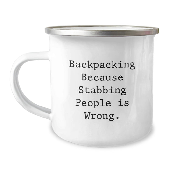 Funny Backpacking Gifts for Friends, Camping Mug for Backpackers, Commemorating Graduation - Image 1