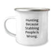 Funny Hunting Gifts for Men - Camping Mug for Graduation Unique Presents from Friends - 'Hunting Because Stabbing People Is Wrong.' - Image 1