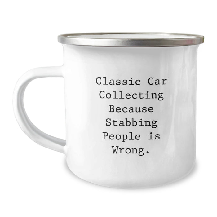 Funny Classic Car Collecting Men Gifts from Family for Graduation Unique Presents Camping Mug - Image 1