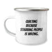 Funny Quilting Gifts for Men Friends Family Birthday Unique Camping Mug Stabbing People Is Wrong - Image 1