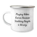 Funny Playing Video Games Gifts for Men, Unique Graduation Unique Gifts from Friends, Funny Camping Mug, Playing Video Games Because Stabbing People Is Wrong. - Image 1