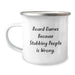 Funny Board Games Enthusiast Gifts from Family for Graduation Unique Mugs, Camping Mug with 'Board Games Because Stabbing People Is Wrong.' Quote - Image 1