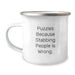 Funny Puzzles Gifts for Friends, Graduation Unique Gifts from Men, Camping Mug Puzzles Because Stabbing People Is Wrong - Image 1