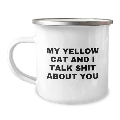 Yellow Cat Camping Mug Gifts from Friends for Yellow Cat Lovers Funny Quote - Image 1