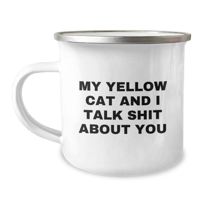 Yellow Cat Camping Mug Gifts from Friends for Yellow Cat Lovers Funny Quote - Image 1