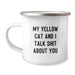 Funny Yellow Cat Camping Mug Gifts for Him from Friends Unique Christmas Memorable Presents - Image 1
