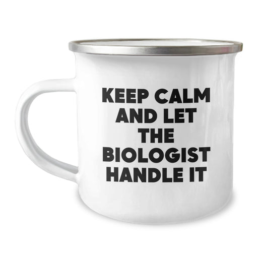 Funny Biologist Gifts for Him - Keep Calm And Let The Biologist Handle It, Graduation Unique Gifts from Dad to Biologist Son Men - Image 1