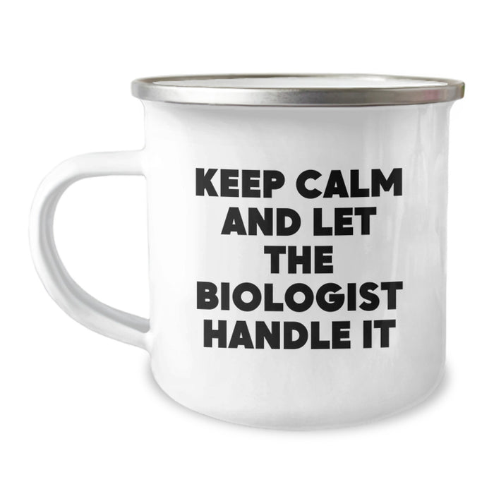 Funny Biologist Gifts for Him - Keep Calm And Let The Biologist Handle It, Graduation Unique Gifts from Dad to Biologist Son Men - Image 1