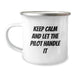 Funny Pilot Camping Mug Gifts from Family to Friends, Keep Calm and Let the Pilot Handle It Motivational Quote Graduation Unique Gifts - Image 1