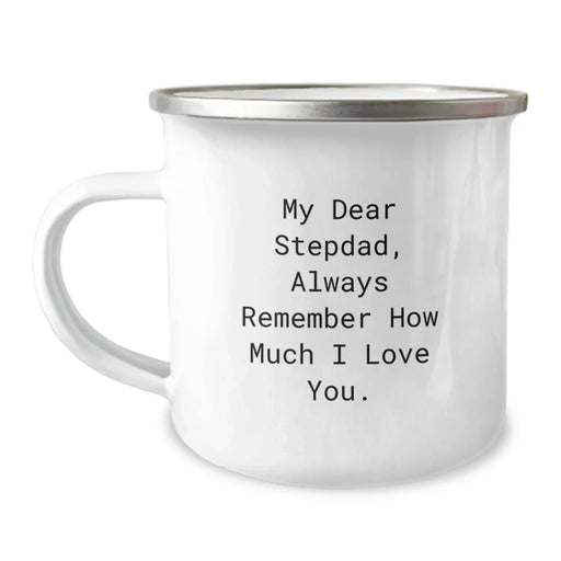 Funny Stepdad Gifts, Camping Mug for Men, Christmas Unique Gifts from Family, 'My Dear Stepdad, Always Remember How Much I Love You.' - Image 1