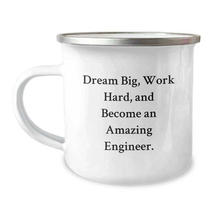 Funny Engineer Gifts for Men - Camping Mug - Dream Big and Work Hard, Perfect Birthday Unique Gifts from Friends to Family - Image 1