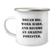 Funny Forester Gifts, Inspirational Camping Mug for Forester, Dream Big Work Hard Birthday Unique Gift for Men - Image 1