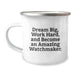 Funny Watchmaker Gifts from Friends for Men, Unique Christmas Unique Presents, Funny Camping Mug with Inspirational Quote 'Dream Big, Work Hard, And Become An Amazing Watchmaker.' - Image 1