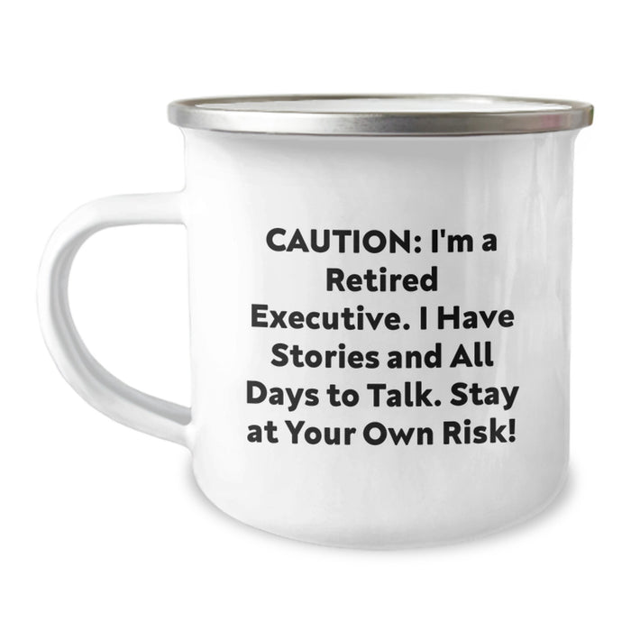 Funny Executive Gifts from Friends - Stay At Your Own Risk! Executive Camping Mug, Perfect for Graduation Unique Gifts - Image 1