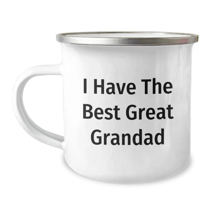Funny Grandad Gifts, 'I Have The Best Great Grandad' Camping Mug, Birthday Unique Gifts from Family - Image 1