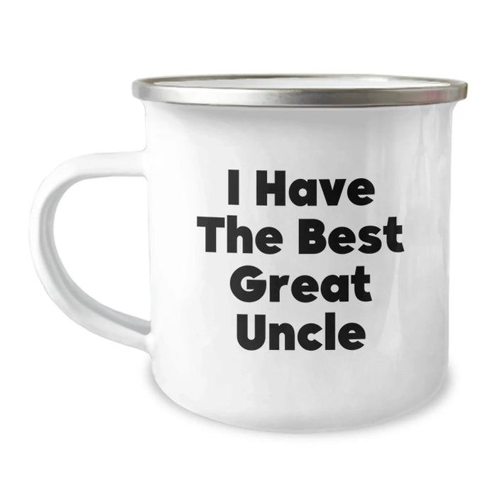 Uncle Gifts Funny Camping Mugs, I Have The Best Great Uncle Quote, Birthday Unique Gifts from Men to Uncle, Perfect for Uncle's Camping Adventure, 12 oz Stainless Steel with Enamel Finish - Image 1