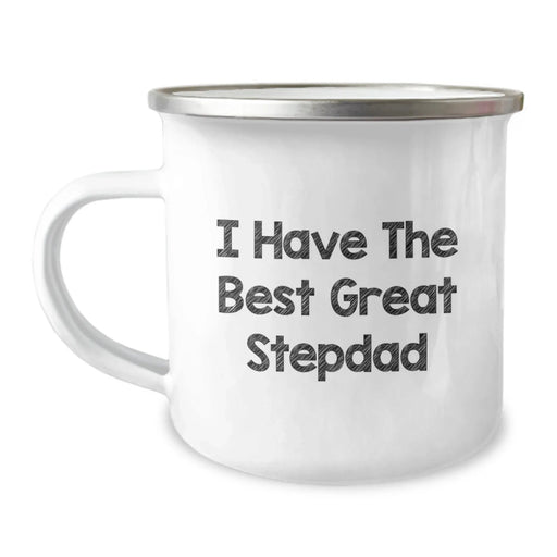 Funny Stepdad Gifts from Men, Unique Camping Mug for Great Stepdads, I Have The Best Stepdad Quote - Image 1