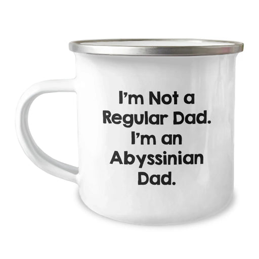 Funny Abyssinian Cat Camping Mug Gifts for Dad from Family - Inspired by I'm Not A Regular Dad I'm An Abyssinian Dad Christmas Unique Gifts - Image 1