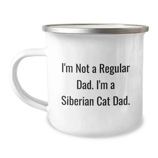 Funny Siberian Cat Gifts for Dad, Christmas Unique Presents for Cat Lovers, Men Camping Mug - Image 1