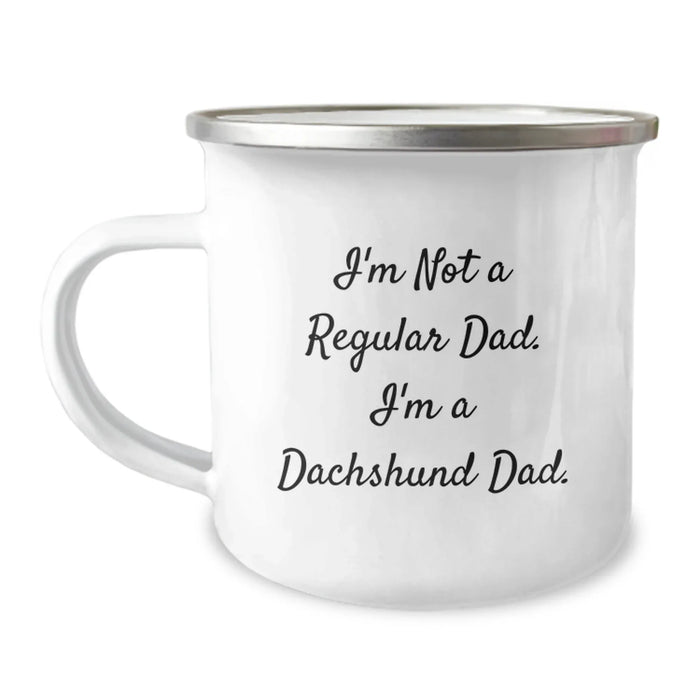 Funny Dachshund Dog Dad Gifts from Men to Dachshund Dog Owners on Birthday Unique Occasion Camping Mugs - I'm Not A Regular Dad - Image 1