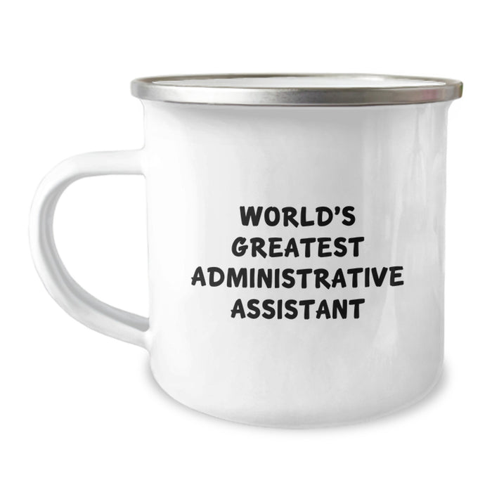 World's Greatest Administrative Assistant Funny Camping Mug Gifts for Christmas from Friends to Coworkers - Image 1