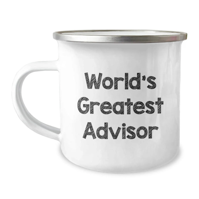Funny World's Greatest Advisor Gifts from Friends for Birthday Unique Advisor Camping Mug - Image 1