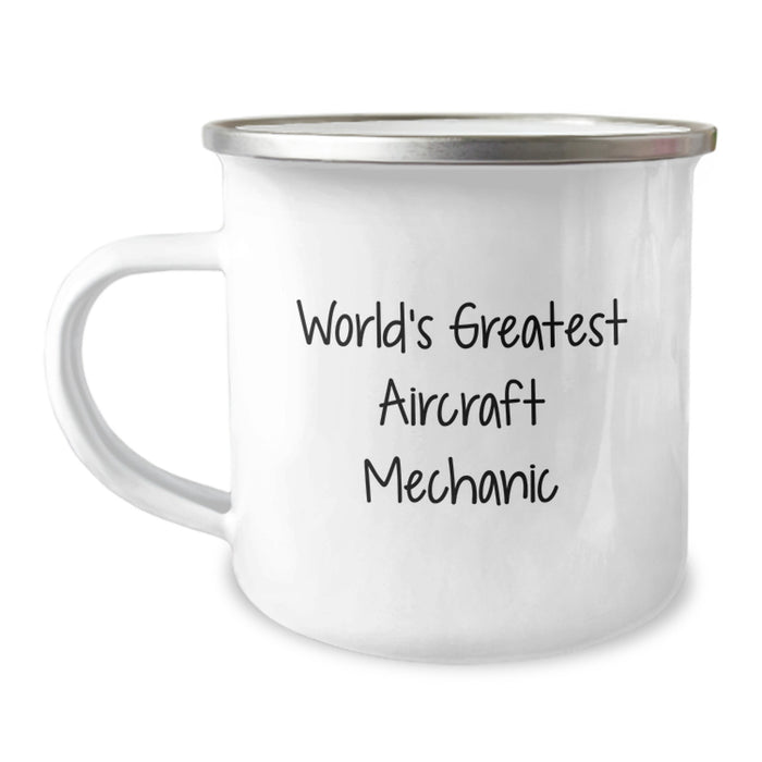 World's Greatest Aircraft Mechanic Funny Birthday Unique Gifts for Men Camping Mug from Friends - Image 1
