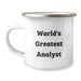 Funny Analyst Gifts for Him, World's Greatest Analyst Camping Mug, Christmas Unique Gifts from Family, Friends, Coworkers - Image 1