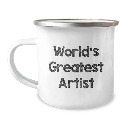 Artist Gifts from Friends for Christmas Unique Artist Camping Mug - 'World's Greatest Artist' Funny Quote - Image 1