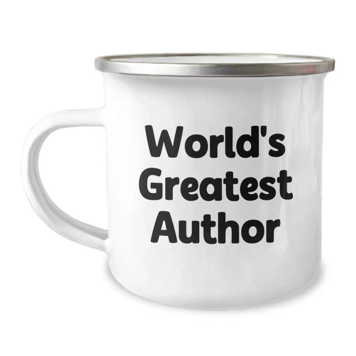 Funny Author Gifts for World's Greatest Author Camping Mug Christmas Unique Presents with Inspirational Quote from Men Friends Family - Image 1