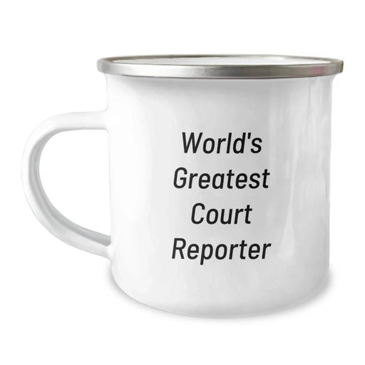 Court Reporter's Delight, Funny Quote, World's Greatest Court Reporter, Birthday Unique Gifts from Friends, Camping Mug for Court Reporter - Image 1