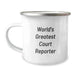 Court Reporter's Delight, Funny Quote, World's Greatest Court Reporter, Birthday Unique Gifts from Friends, Camping Mug for Court Reporter - Image 1