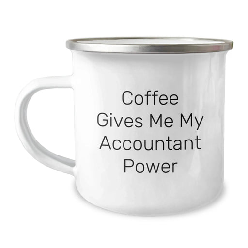 Funny Accountant Gifts for Birthday - 'Coffee Gives Me My Accountant Power' Camping Mug for Men Friends Family Coworkers - Image 1